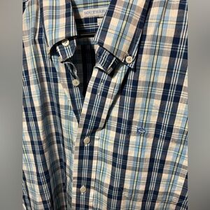 Southern Tide plaid button up long sleeve shirt Large